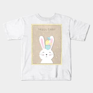 Cute Easter craft style bunny Kids T-Shirt